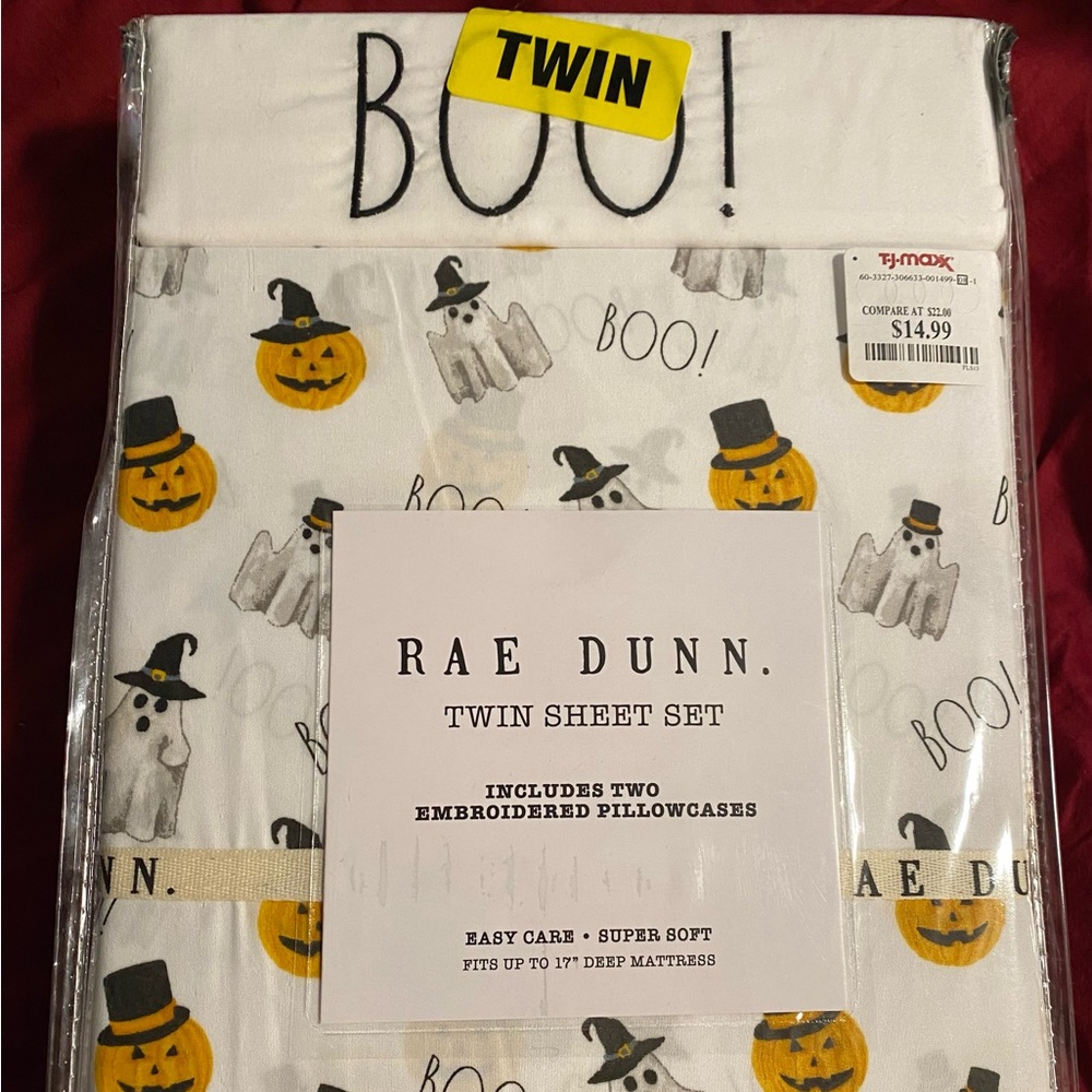 Rae Dunn- Halloween Sheet Set- Twin